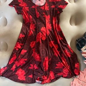 Black and red flower dress